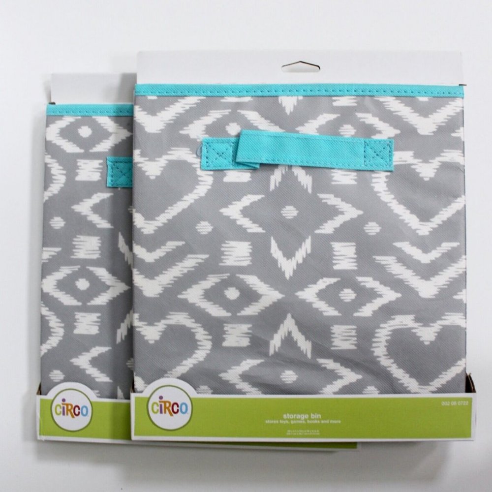 Circo Fabric Drawer Cube Organizer Storage Bin Gray Set of 2